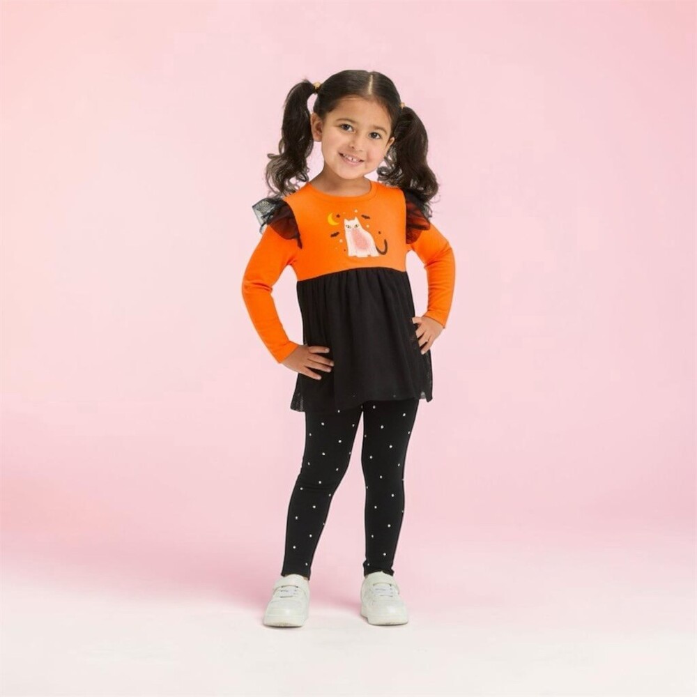 Cat & Jack Toddler Girls Halloween Cat Tutu Tunic & Leggings Set 5T